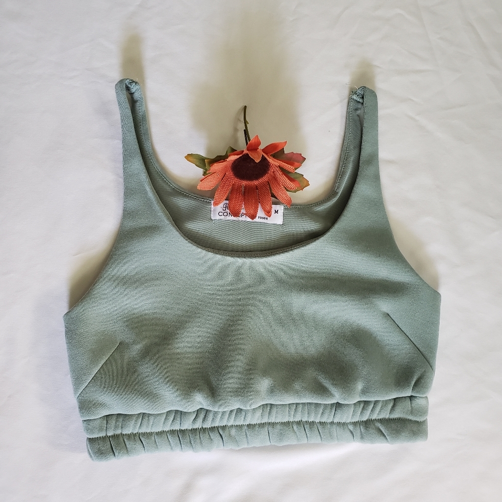 *SOLD*Mint green fleece crop top